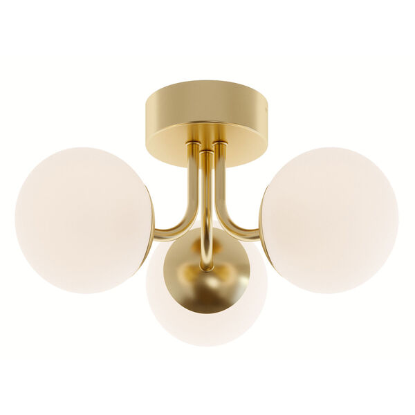 Metropolitan Satin Brass Three-Light LED Semi-Flush Mount, image 1