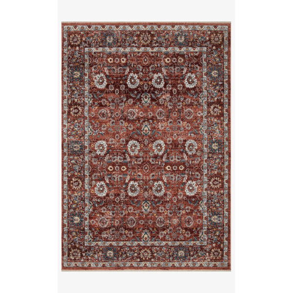 Samra Brick and Multicolor Rectangular: 7 Ft. 10 In. x 10 Ft. Area Rug, image 1