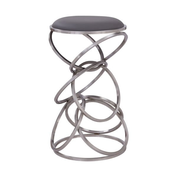 Medley Gray and Stainless Steel 26-Inch Counter Stool, image 1