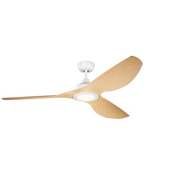 Richmond Matte White and Light Oak 65-Inch LED Ceiling Fan, image 1
