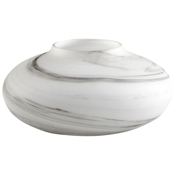 White and Black Swirl 14-Inch Moon Mist Vase, image 1