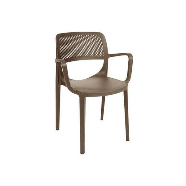 Mila Cappuccino Outdoor Stackable Armchair, Set of Four, image 2