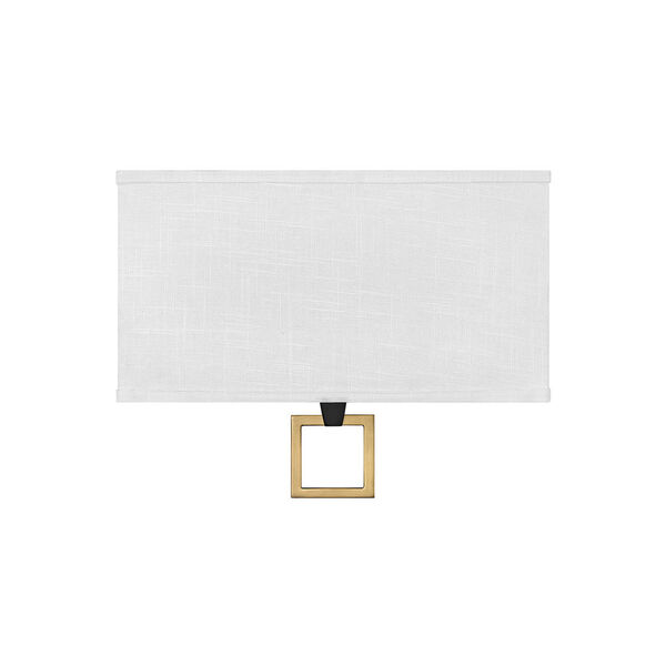 Link Black Two-Light LED Wall Sconce with Off White Linen Shade, image 3