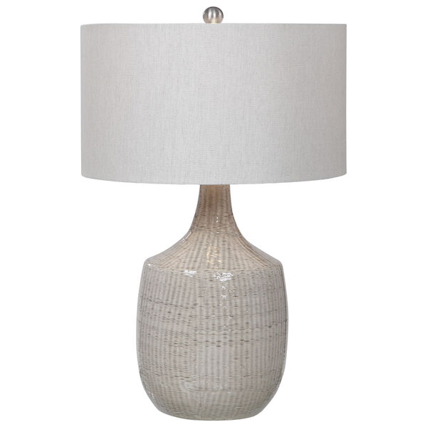 Felipe Brushed Nickel and Gray Table Lamp, image 1