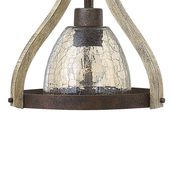 Middlefield Iron Rust One Light Pendant with Smoked Glass, image 2