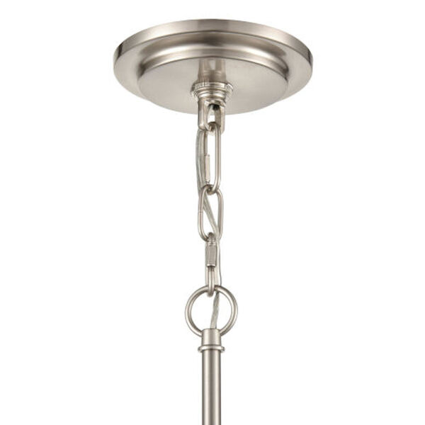 Fredrick Brushed Nickel Two-Light Chandelier with Transparent Glass, image 2