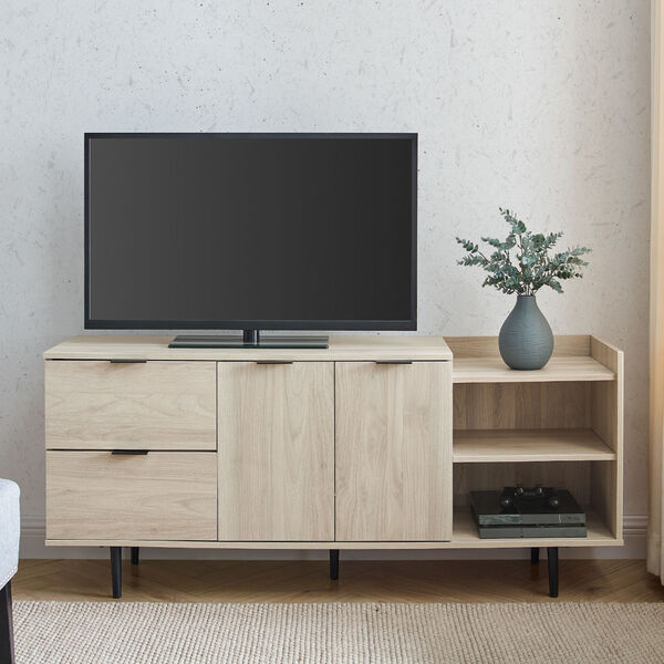 Lincoln Birch Open and Closed Storage TV Stand, image 4