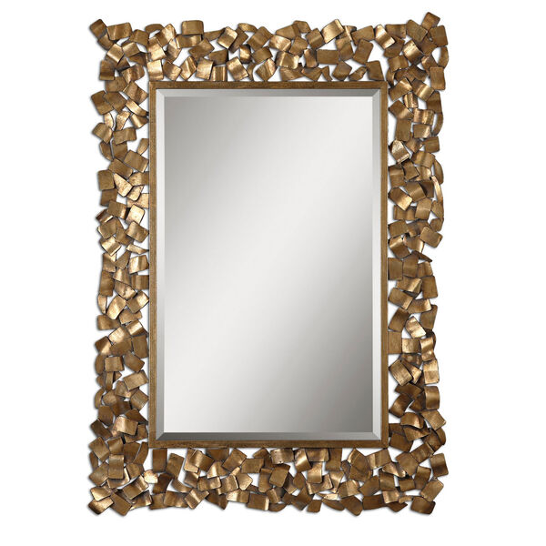 Capulin Antique Gold Metal Strip Mirror, image 1