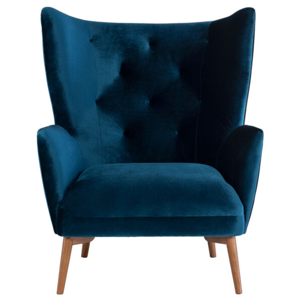 Klara Midnight Blue and Walnut Occasional Chair, image 2