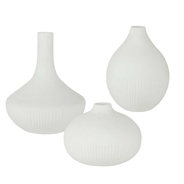 Apothecary Satin White Vase, Set of 3, image 1