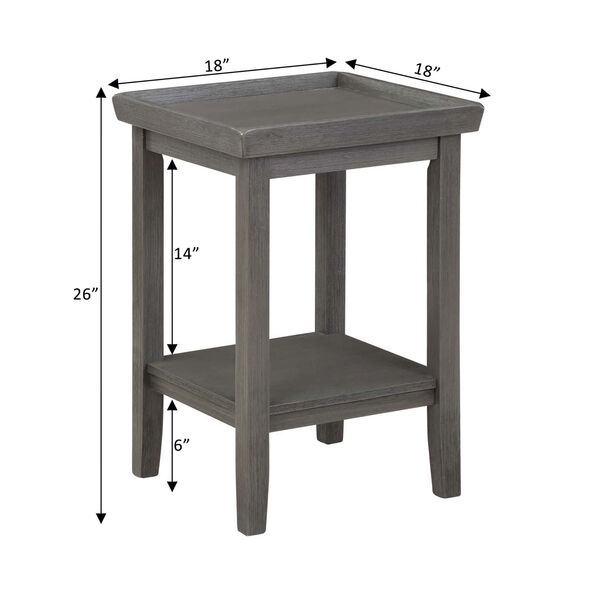 Ledgewood Wirebrush Dark Gray End Table with Shelf, image 4