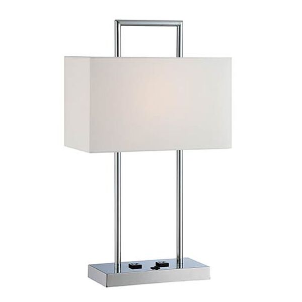 Jaymes Chrome One-Light Fluorescent Table Lamp, image 1