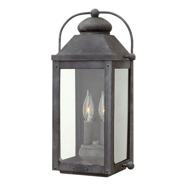 Anchorage Aged Zinc Two-Light Outdoor Wall Sconce, image 4