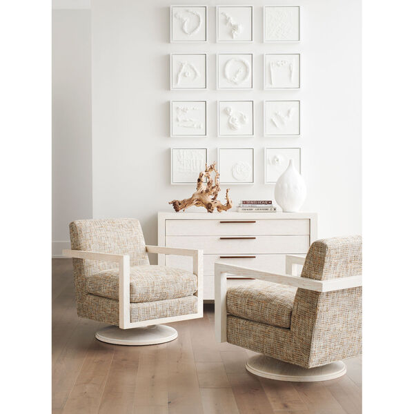 Tan and White Willa Swivel Chair, image 3