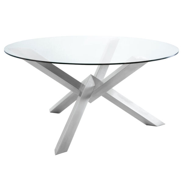 Costa Polished Silver Dining Table, image 1