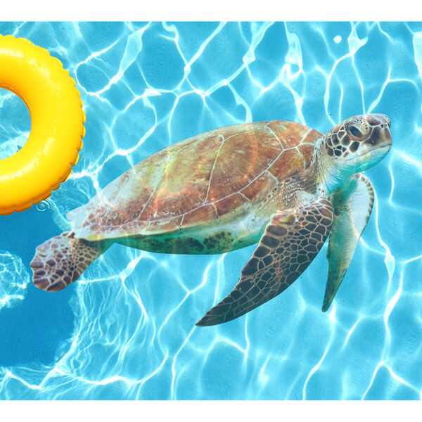 Brown Sea Turtle Underwater Pool Tattoo, image 1