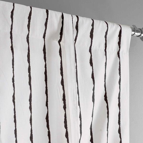 Sharkskin Black Stripe Printed Cotton Tie-Up Window Shade Single Panel, image 5