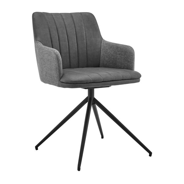 Simone Matte Black Gray Arm Chair, Set of Two, image 1