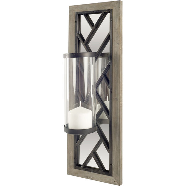Benji Brown and Black Wall Sconce with Candle Holder, image 1