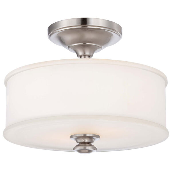 Harbour Point Brushed Nickel Two Light Semi-Flush Mount, image 1