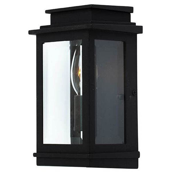 Fremont Black One-Light 5-Inch Wide Outdoor Wall Sconce with Clear Three Side Glass, image 1