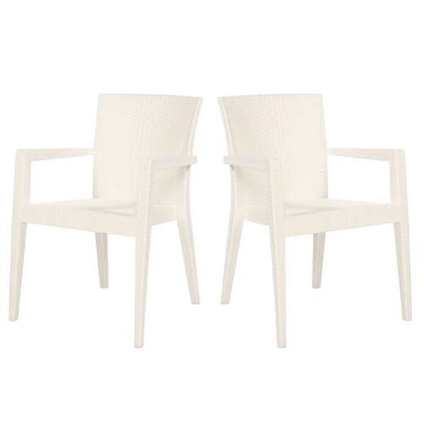 Montana White Outdoor Stackable Armchair, Set of Four, image 1