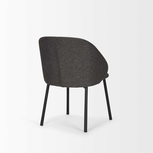 Shannon Gray Fabric and Matte Black Metal Dining Chair, image 4
