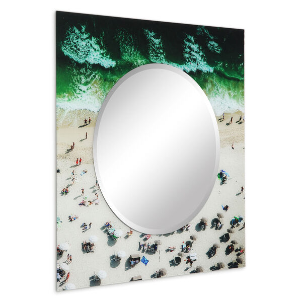 Beach Multicolor 36 x 36-Inch Round Beveled Wall Mirror, image 2