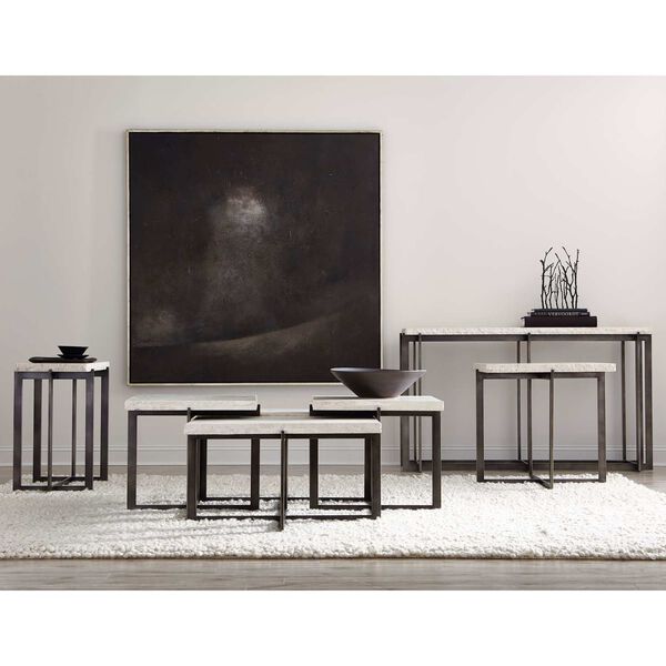 Hathaway Oil Rubbed Bronze and White Metal Console Table, image 6