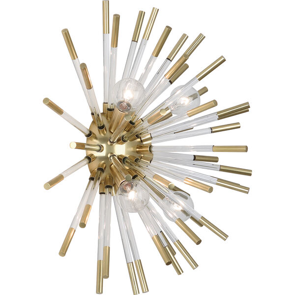Andromeda Modern Brass with Clear Acrylic Rods 18-Inch Four-Light Wall Sconce, image 1