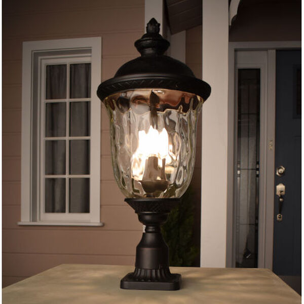 Carriage House Oriental Bronze One-Light Outdoor Post Light with Water Glass, image 5