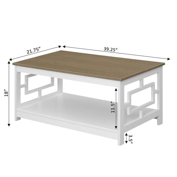 Town Square Driftwood and White Coffee Table with Shelf, image 6