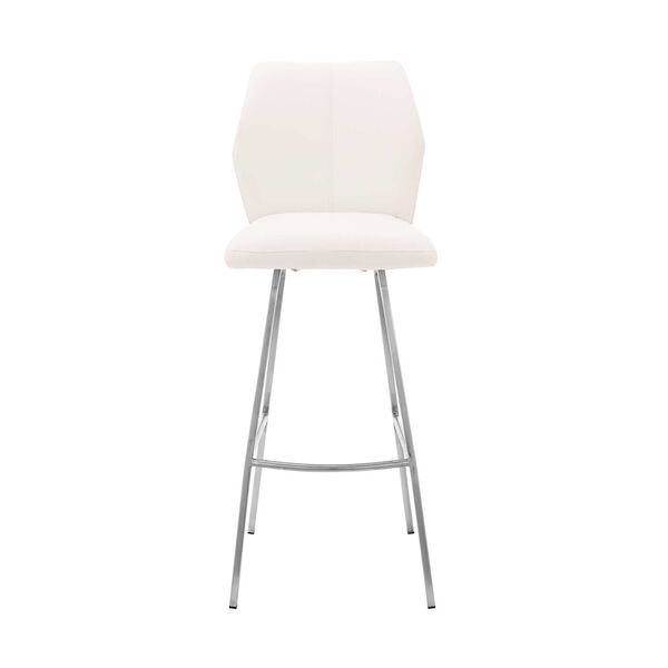 Tandy Brushed Stainless Steel White Counter Stool, image 3