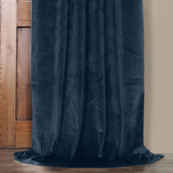 Blue 84 x 50 In. Plush Velvet Curtain Single Panel, image 5