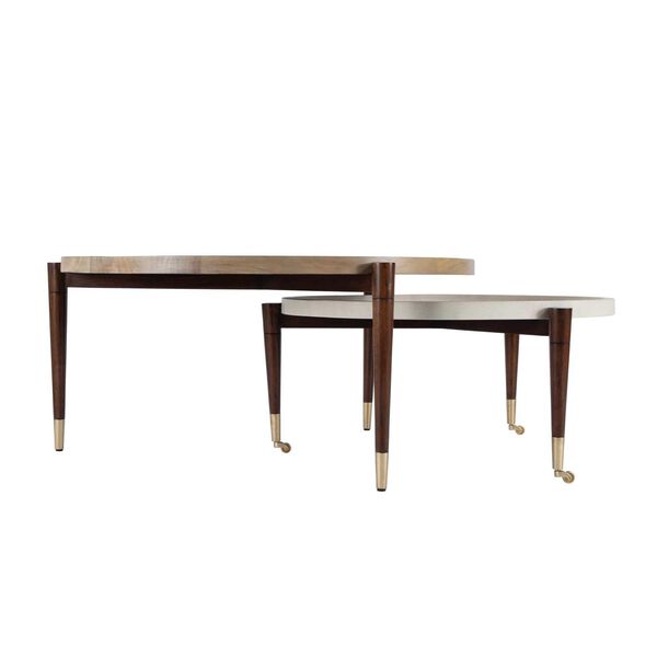 Lemaire Brown Gray Round Nesting Coffee Tables, image 2
