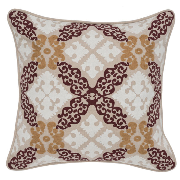 Lane Natural and Red Throw Pillow, image 1