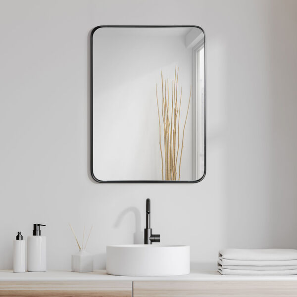 Black 22 x 30-Inch Rectangle Wall Mirror, image 1