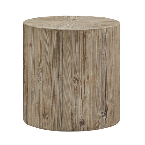 Nikos Distressed Reclaimed Wood Cylindrical End Table, image 2