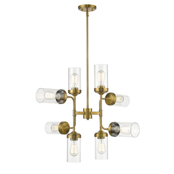 Calliope Foundry Brass Eight-Light Chandelier, image 3