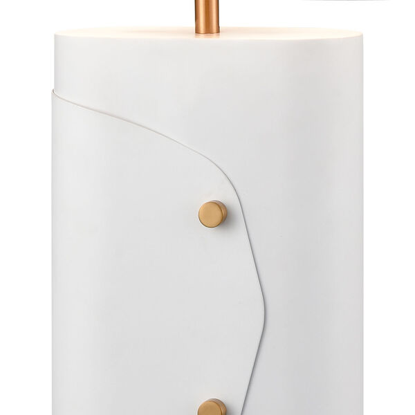 Status Matte White and Aged Brass One-Light Table Lamp, image 4