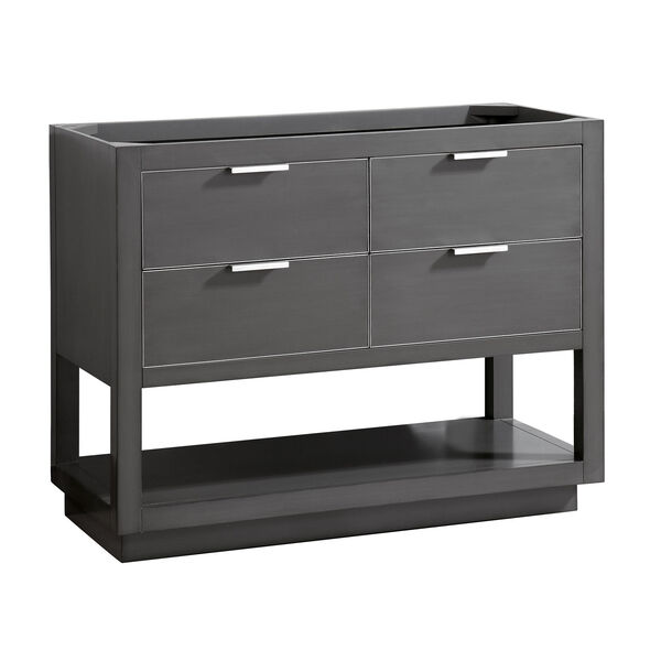 Allie 42-Inch Twilight Gray Brushed Silver Vanity Only, image 3