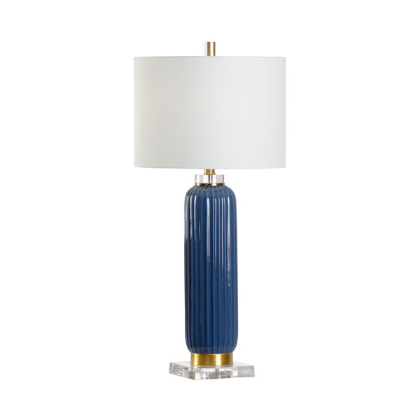 Samuel Blue and White One-Light Table Lamp, image 1