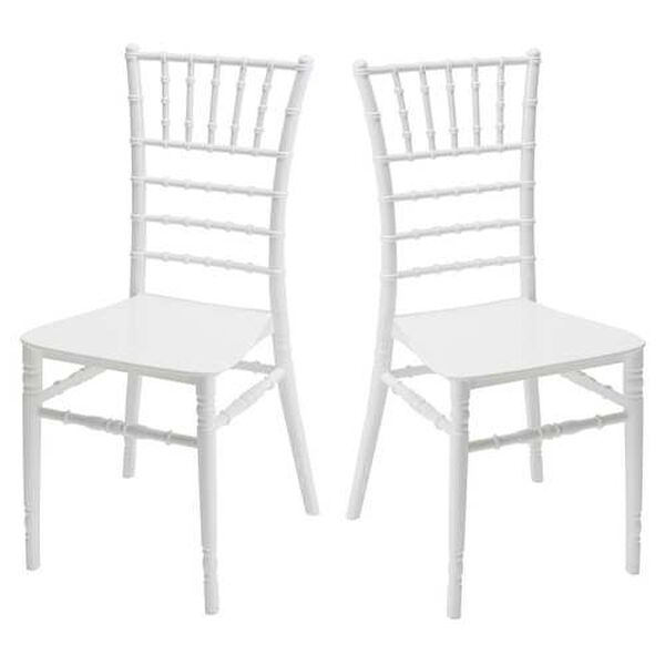 Tiffany White Outdoor Stackable Side chair with Cushion, Set of Four, image 1