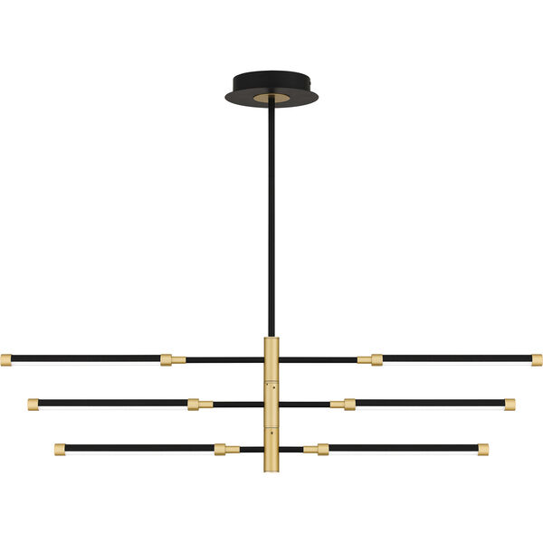 Azalea Matte Black and Gold One-Light LED Chandelier, image 5