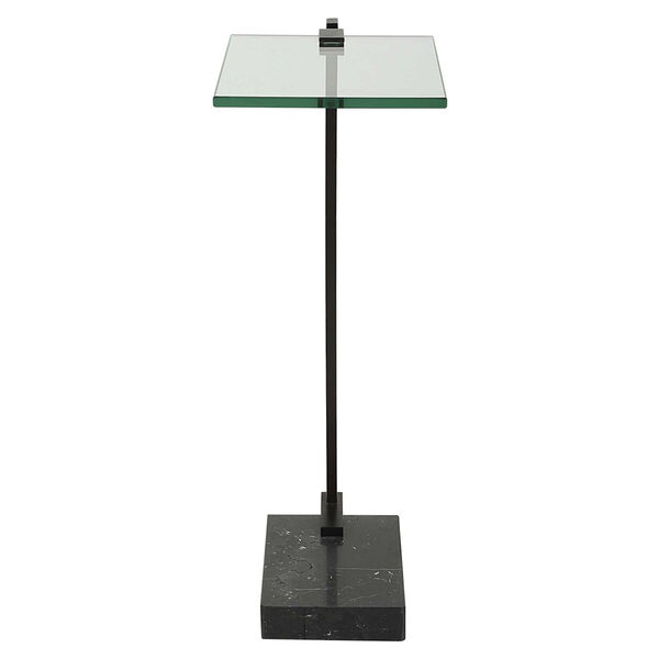 Butler Black End Table with Tempered Glass Top, image 1