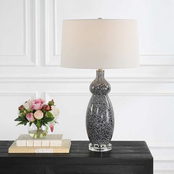Velino Gray One-Light Curvy Glass Table Lamp, image 2