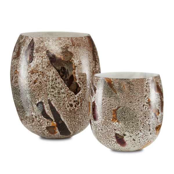 Bora Brown Glass Speckle Vase, Set of 2, image 1