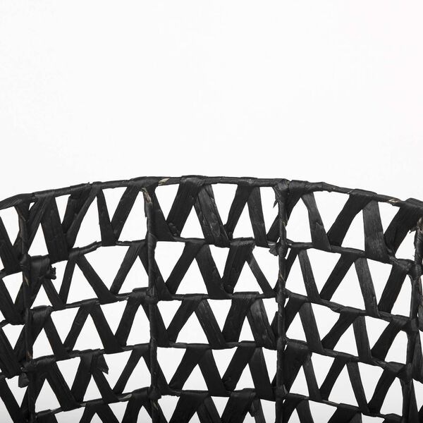 Lola Black Hyacinth Zig Zag Weave Round Basket with Handles, Set of 3, image 6