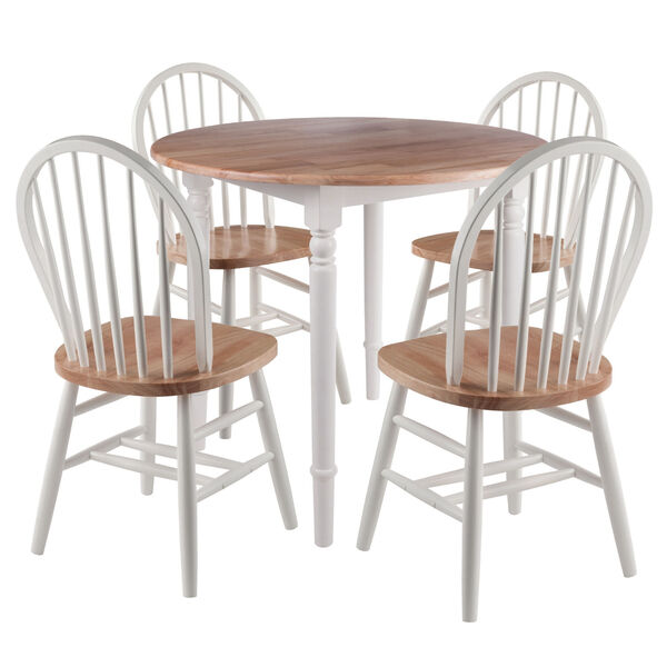 Sorella Natural and White Five-Piece Dining Set, image 1