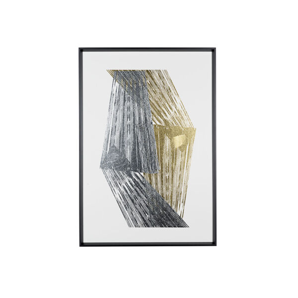 Silver and Gold Foil Stripes Wall Art, image 1